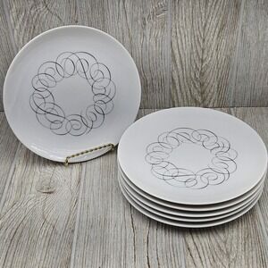 Rosenthal Raymond Loewy Script Continental China Salad Plates 7 5/8" Set of 6